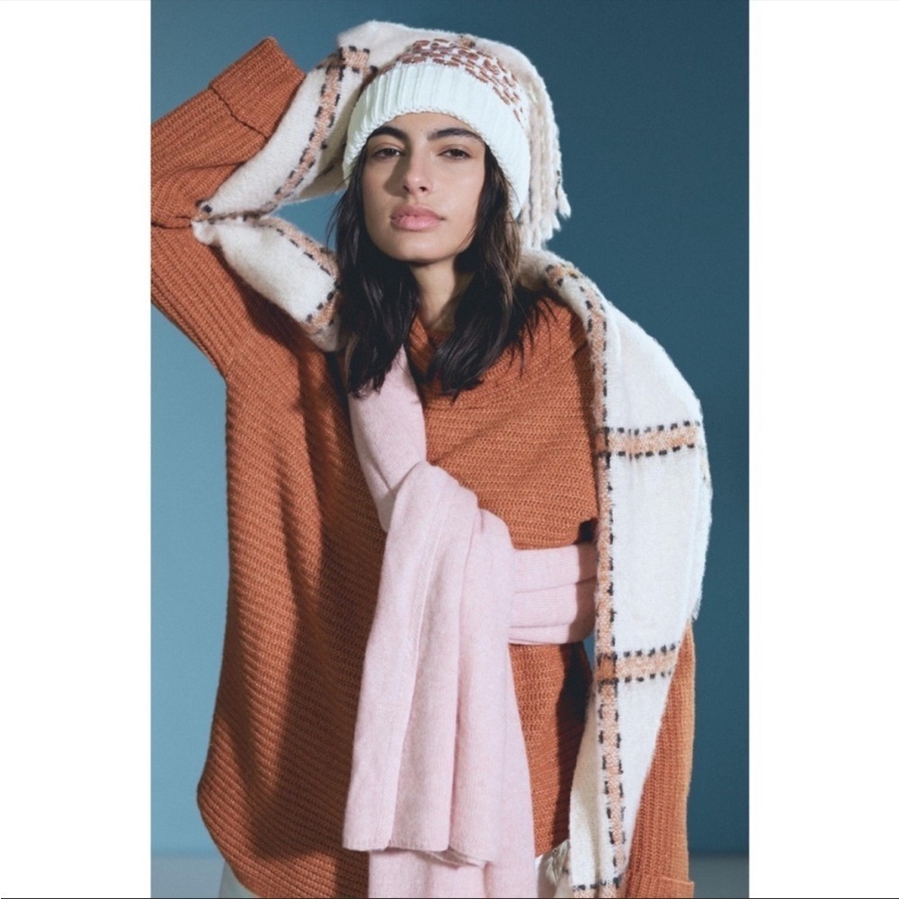 ANTHROPOLOGIE Pilcro Cowl Neck Sweater Cedar Rust Size XXS Winter Cozy Anthro - Picture 3 of 7